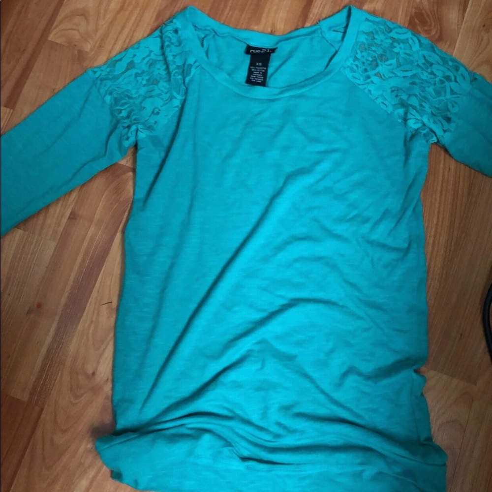Lace-shoulder top